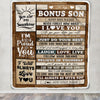 Personalized Gifts For Bonus Son From Stepmom Stepdad Blanket Wood Love You Fathers Day Stepson Gifts Birthday Graduation Christmas Customized Fleece Blanket | teecentury