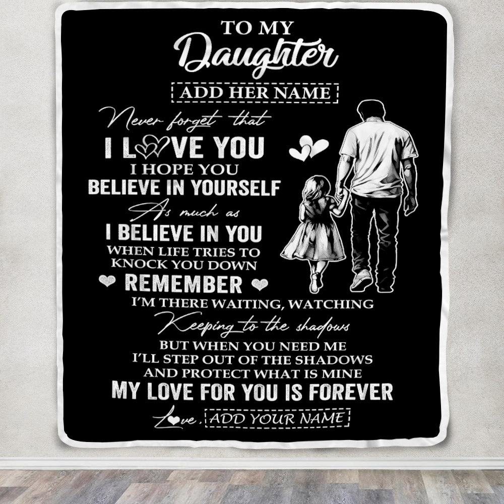 Personalized Gifts For Daughter Blanket From Dad Father My Love For You Is Forever Daughter Birthday Gifts Graduation Christmas Custom Fleece Throw Blanket | teecentury