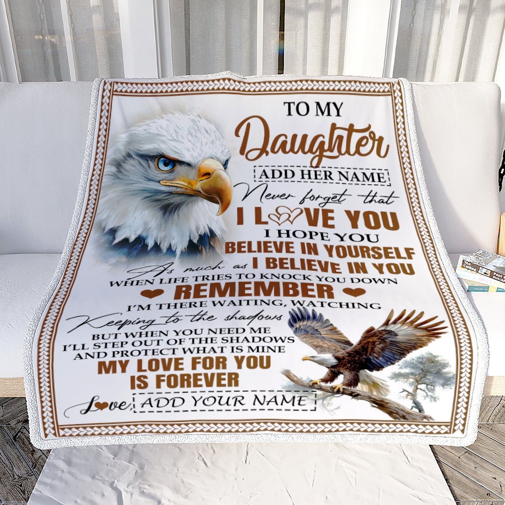 Personalized Gifts For Daughter Blanket From Dad Mom Father Eagle My Love For You Is Forever Daughter Birthday Gifts Christmas Custom Fleece Throw Blanket | teecentury