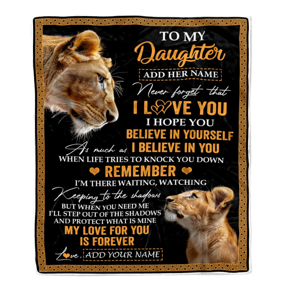 Personalized Gifts For Daughter Blanket From Mom Mother Lion My Love For You Is Forever Daughter Birthday Gifts Christmas Custom Fleece Throw Blanket | teecentury