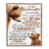 Personalized Gifts For Goddaughter Blanket From Godmother Godfather Bear My Love For You Is Forever Goddaughter Birthday Gifts Christmas Fleece Blanket | teecentury