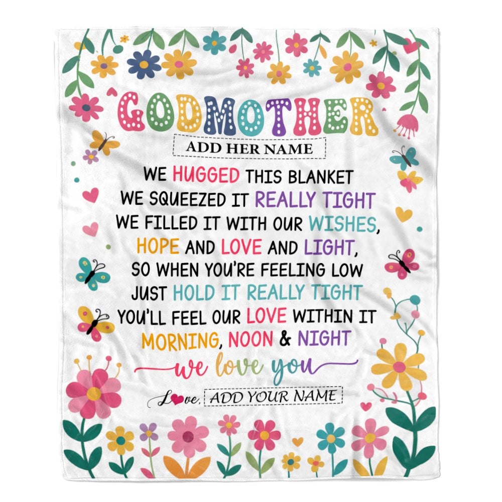 Personalized Gifts For Godmother From Goddaughter Godson Blanket We Hugged This Blanket Floral Presents Birthday Gift For Aunt Gifts Customized Fleece Blanket | teecentury