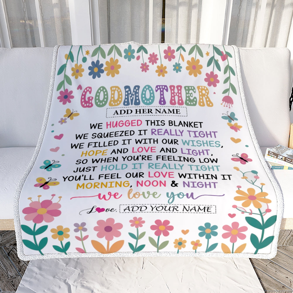 Personalized Gifts For Godmother From Goddaughter Godson Blanket We Hugged This Blanket Floral Presents Birthday Gift For Aunt Gifts Customized Fleece Blanket | teecentury
