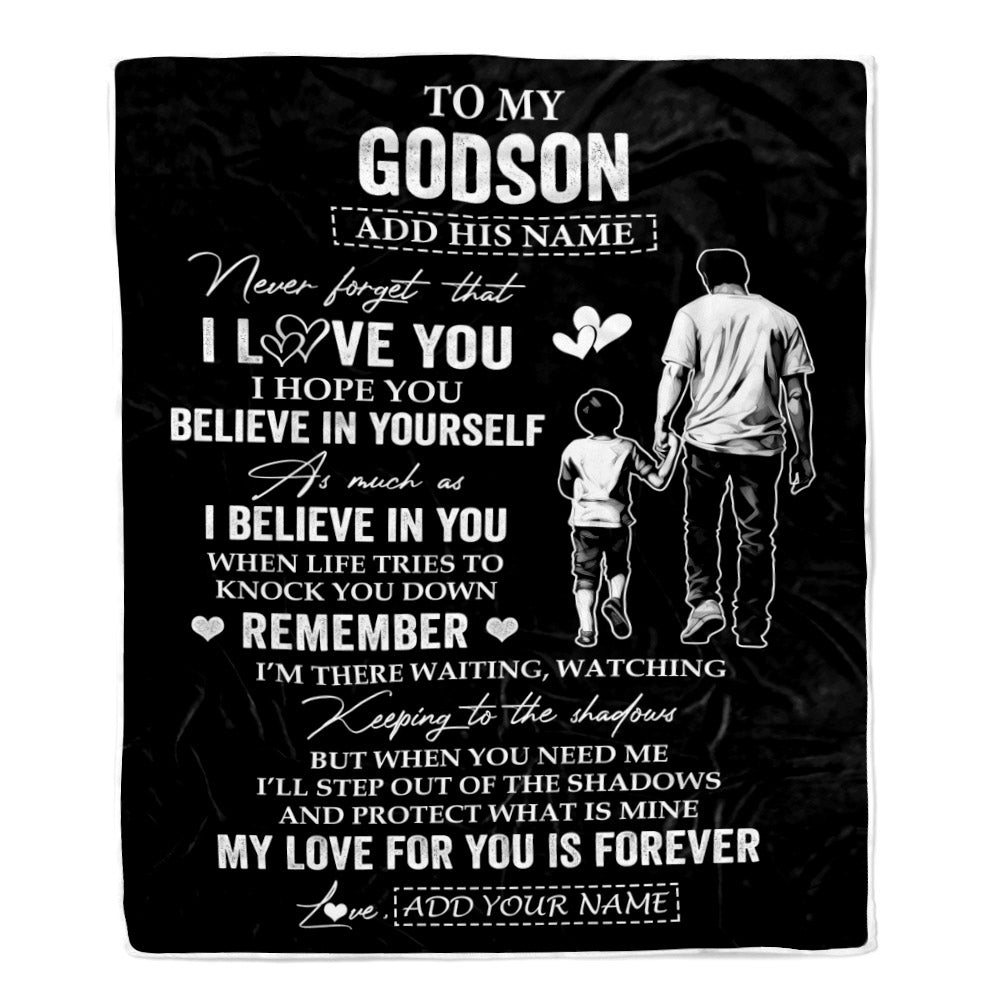 Personalized Gifts For Godson Blanket From Godfather Uncle  My Love For You Is Forever Godson Birthday Gifts Graduation Christmas Custom Fleece Throw Blanket | teecentury