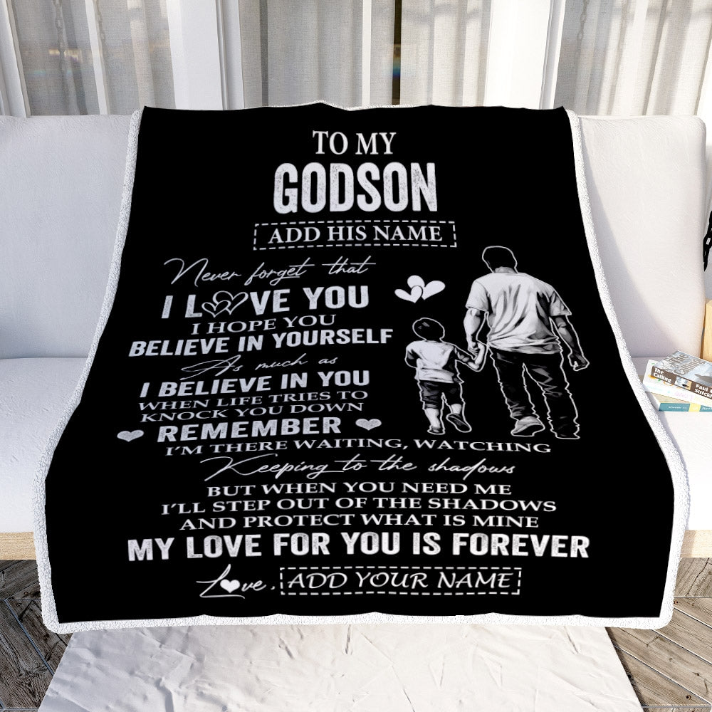 Personalized Gifts For Godson Blanket From Godfather Uncle  My Love For You Is Forever Godson Birthday Gifts Graduation Christmas Custom Fleece Throw Blanket | teecentury