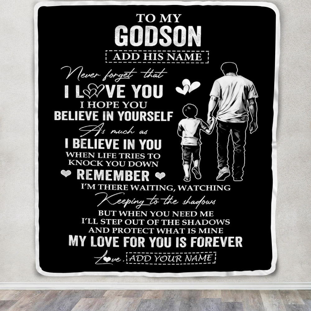 Personalized Gifts For Godson Blanket From Godfather Uncle  My Love For You Is Forever Godson Birthday Gifts Graduation Christmas Custom Fleece Throw Blanket | teecentury