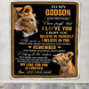 Personalized Gifts For Godson Blanket From Godmother Aunt Lion My Love For You Is Forever Godson Birthday Gifts Graduation Christmas Fleece Blanket | teecentury