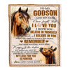 Personalized Gifts For Godson Blanket From Godmother Godfather Horse My Love For You Is Forever Godson Birthday Gifts Graduation Christmas Fleece Blanket | teecentury