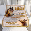Personalized Gifts For Godson Blanket From Godmother Godfather Horse My Love For You Is Forever Godson Birthday Gifts Graduation Christmas Fleece Blanket | teecentury