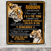 Personalized Gifts For Godson Blanket From Godmother Godfather Tiger My Love For You Is Forever Godson Birthday Gifts Graduation Christmas Fleece Blanket | teecentury
