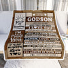Personalized Gifts For Godson From Godmother Aunt Blanket Wood Love You Fathers Day Godson Gifts Birthday Graduation Christmas Customized Fleece Throw Blanket | teecentury