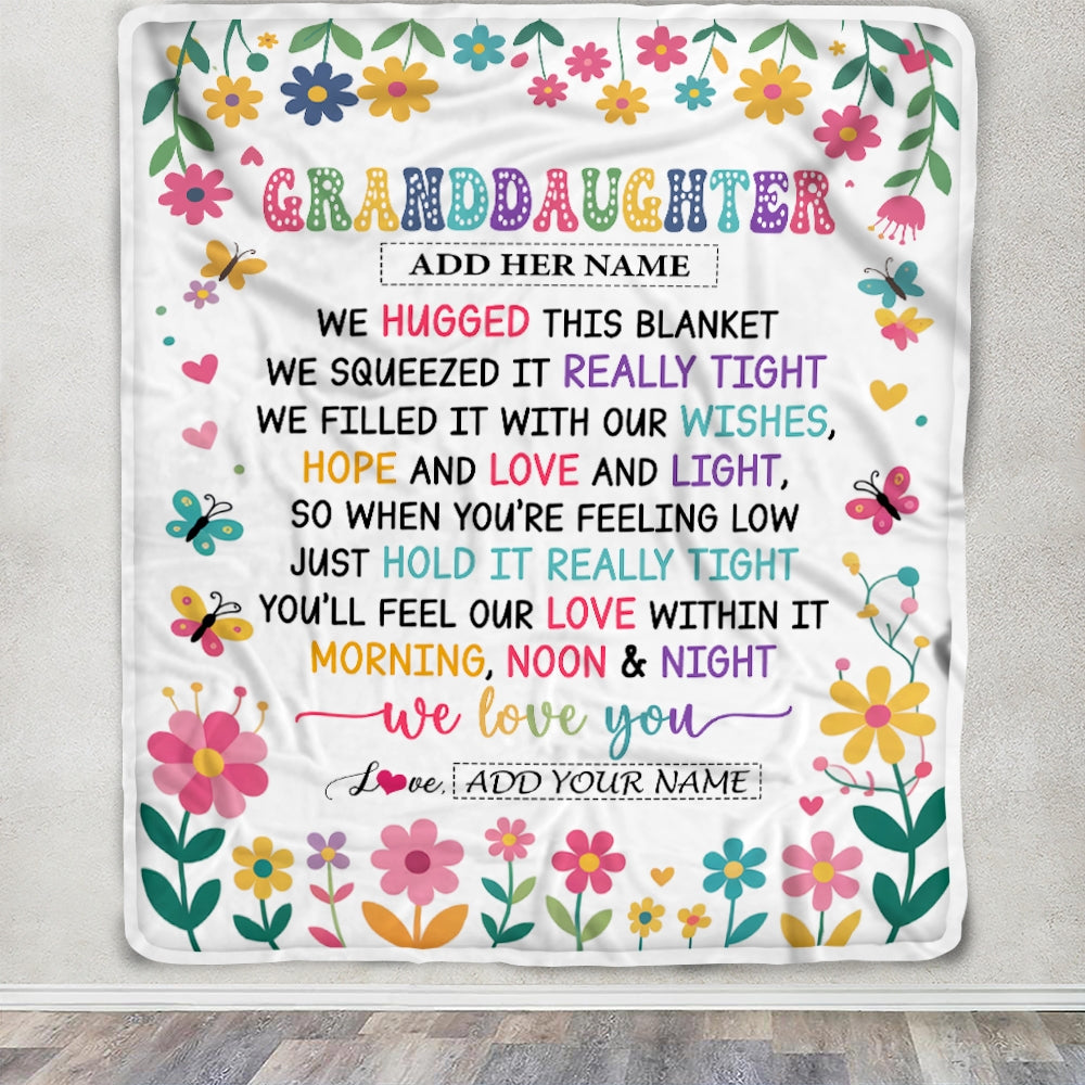 Personalized Gifts For Granddaughter From Grandma Blanket We Hugged This Blanket Floral Presents Birthday Gift For Granddaughter Gifts Custom Fleece Blanket | teecentury