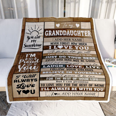 Personalized Gifts For Granddaughter From Grandma Grandpa Blanket Wood Love You Mothers Day Granddaughter Gifts Birthday Graduation Christmas Fleece Blanket | teecentury