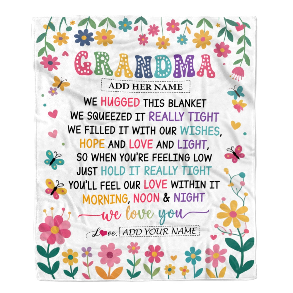 Personalized Gifts For Grandma From Granddaughter Blanket We Hugged This Blanket Floral Presents Birthday Gift For Grandma Gifts Customized Fleece Blanket | teecentury