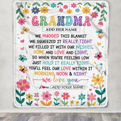 Personalized Gifts For Grandma From Granddaughter Blanket We Hugged This Blanket Floral Presents Birthday Gift For Grandma Gifts Customized Fleece Blanket | teecentury
