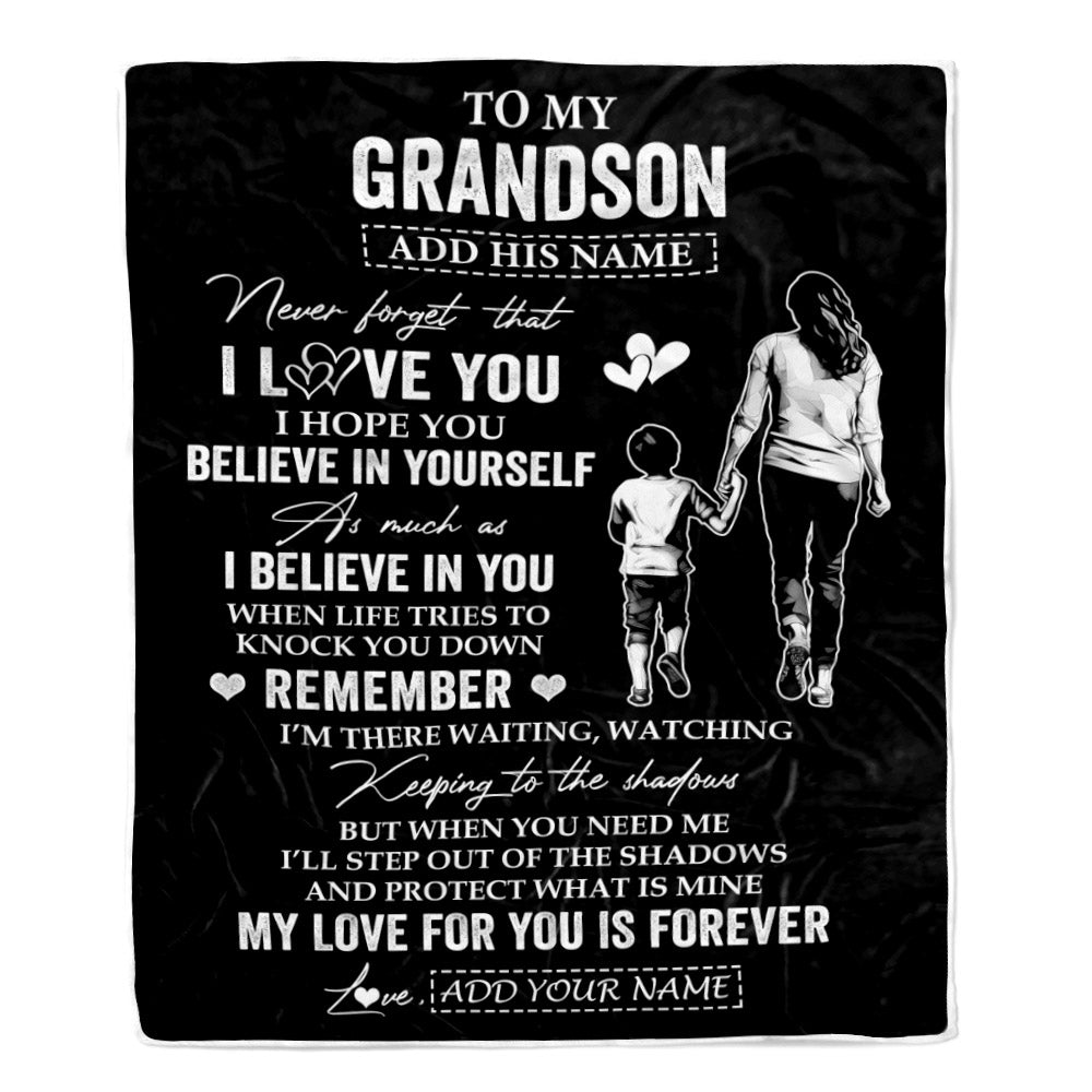 Personalized Gifts For Grandson Blanket From Grandma Grandmother My Love For You Is Forever Grandson Birthday Gifts Graduation Christmas Custom Fleece Blanket | teecentury