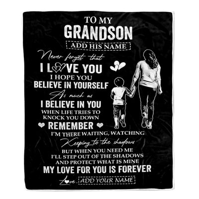 Personalized Gifts For Grandson Blanket From Grandma Grandmother My Love For You Is Forever Grandson Birthday Gifts Graduation Christmas Custom Fleece Blanket | teecentury