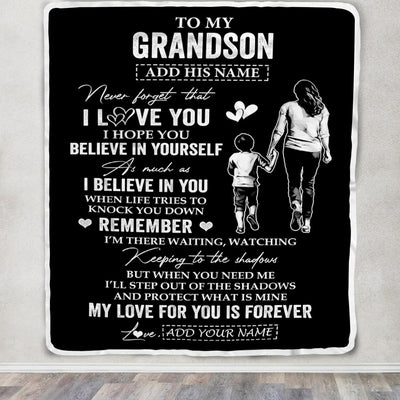 Personalized Gifts For Grandson Blanket From Grandma Grandmother My Love For You Is Forever Grandson Birthday Gifts Graduation Christmas Custom Fleece Blanket | teecentury