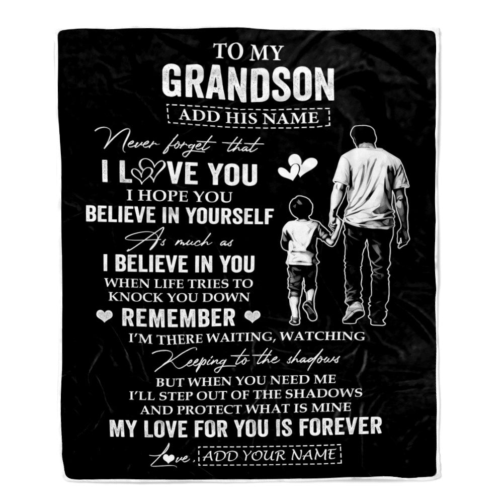 Personalized Gifts For Grandson Blanket From Grandpa Grandfather My Love For You Is Forever Grandson Birthday Gifts Graduation Christmas Custom Fleece Blanket | teecentury