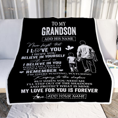 Personalized Gifts For Grandson Blanket From Grandpa Grandfather My Love For You Is Forever Grandson Birthday Gifts Graduation Christmas Custom Fleece Blanket | teecentury