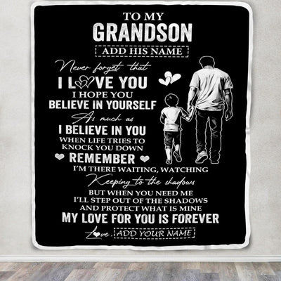 Personalized Gifts For Grandson Blanket From Grandpa Grandfather My Love For You Is Forever Grandson Birthday Gifts Graduation Christmas Custom Fleece Blanket | teecentury