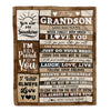 Personalized Gifts For Grandson From Grandma Grandpa Blanket Wood Love You Fathers Day Grandson Gifts Birthday Graduation Christmas Customized Fleece Blanket | teecentury