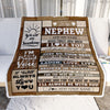 Personalized Gifts For Nephew From Aunt Uncle Auntie Blanket Wood Love You Fathers Day Nephew Gifts Birthday Graduation Christmas Customized Fleece Blanket | teecentury