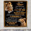 Personalized Gifts For Niece Blanket From Aunt Auntie Lion My Love For You Is Forever Niece Birthday Gifts Graduation Christmas Custom Fleece Throw Blanket | teecentury