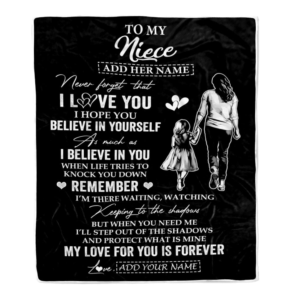 Personalized Gifts For Niece Blanket From Aunt Auntie My Love For You Is Forever Niece Birthday Gifts Graduation Christmas Custom Fleece Throw Blanket | teecentury