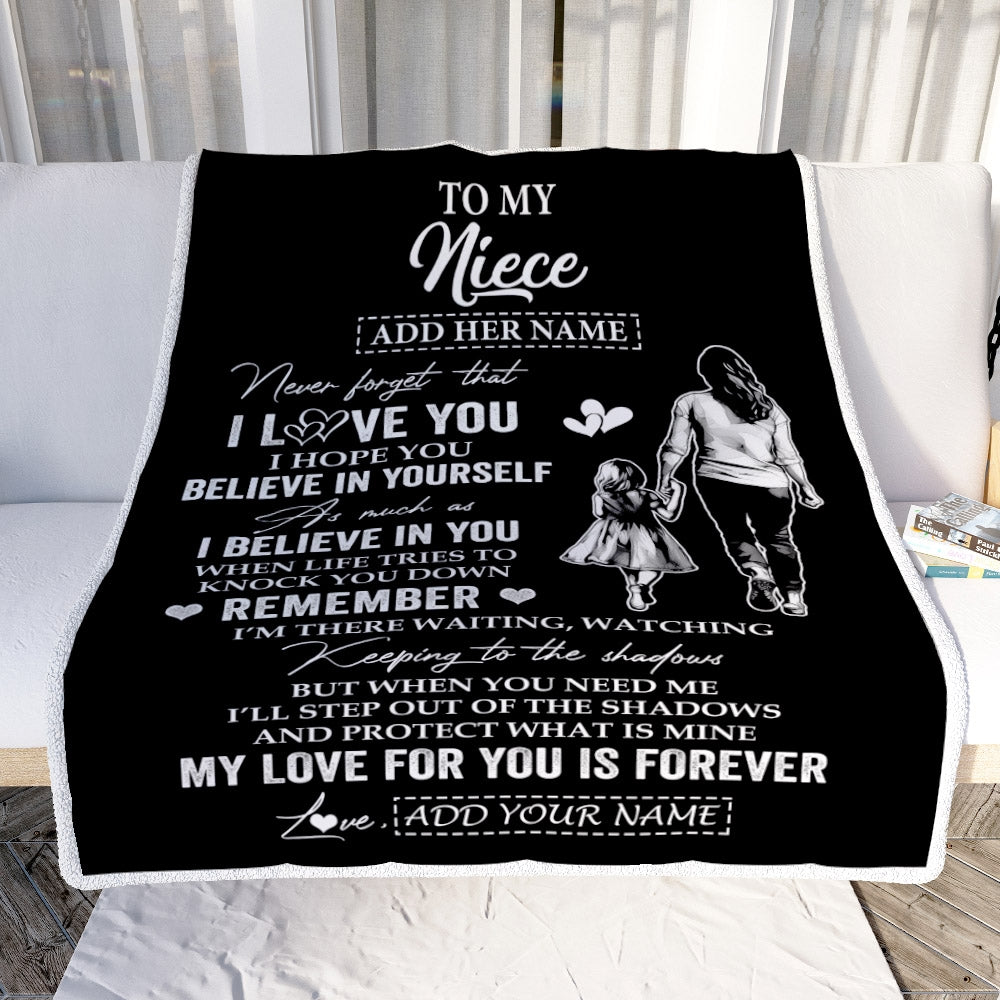 Personalized Gifts For Niece Blanket From Aunt Auntie My Love For You Is Forever Niece Birthday Gifts Graduation Christmas Custom Fleece Throw Blanket | teecentury