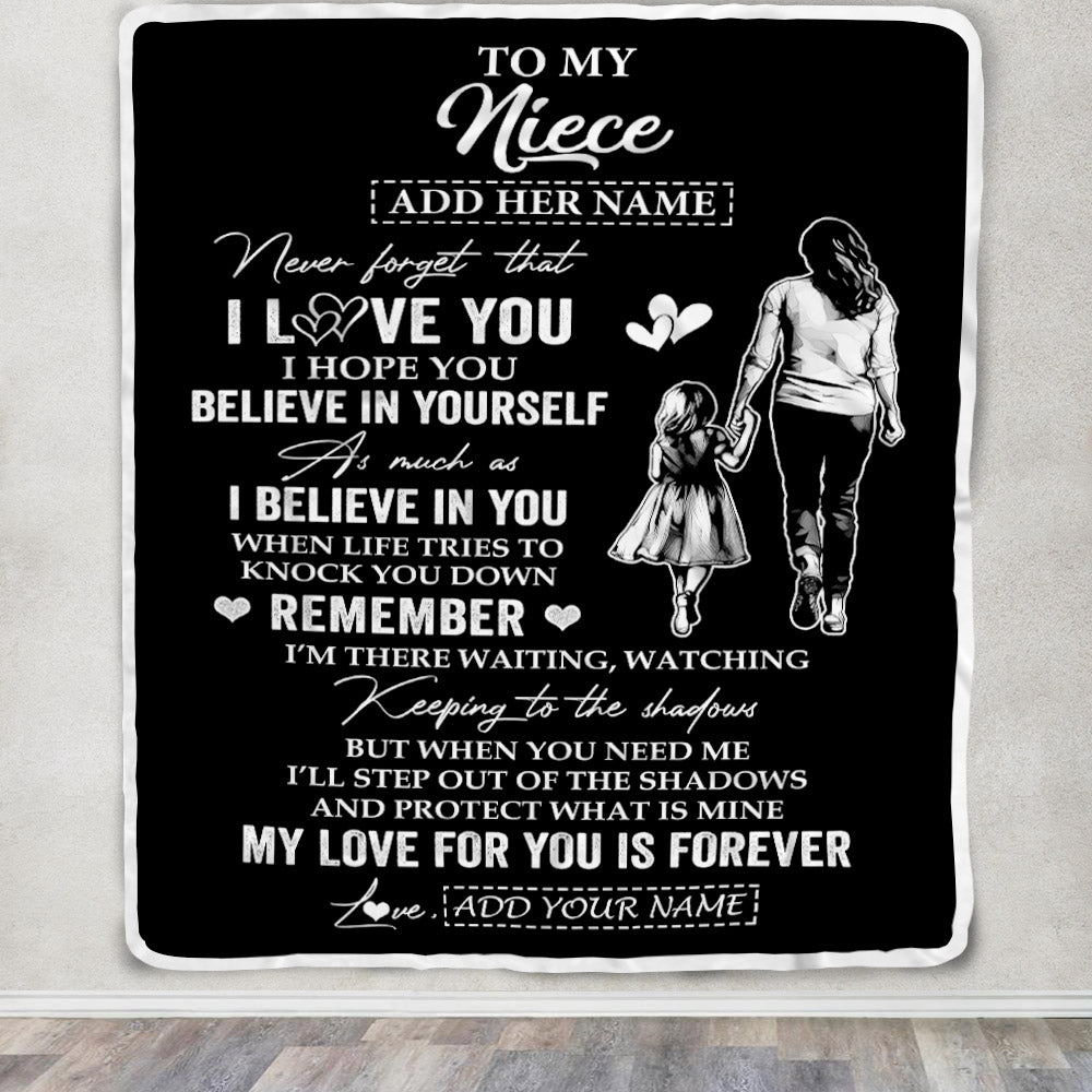 Personalized Gifts For Niece Blanket From Aunt Auntie My Love For You Is Forever Niece Birthday Gifts Graduation Christmas Custom Fleece Throw Blanket | teecentury