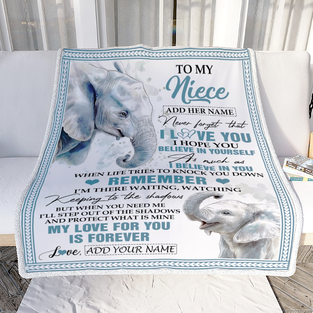 Personalized Gifts For Niece Blanket From Aunt Uncle Elephant My Love For You Is Forever Niece Birthday Gifts Graduation Christmas Custom Fleece Blanket | teecentury