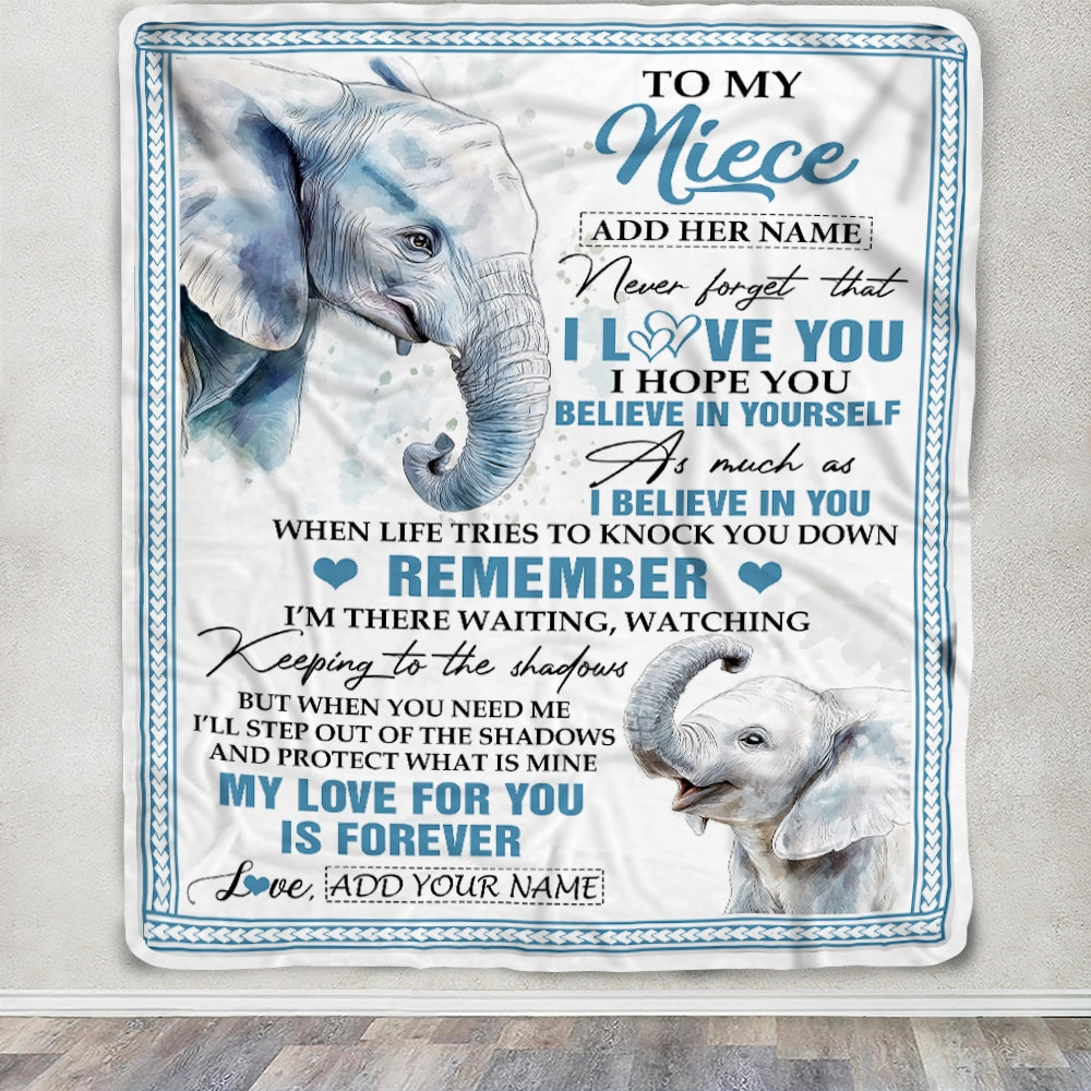 Personalized Gifts For Niece Blanket From Aunt Uncle Elephant My Love For You Is Forever Niece Birthday Gifts Graduation Christmas Custom Fleece Blanket | teecentury