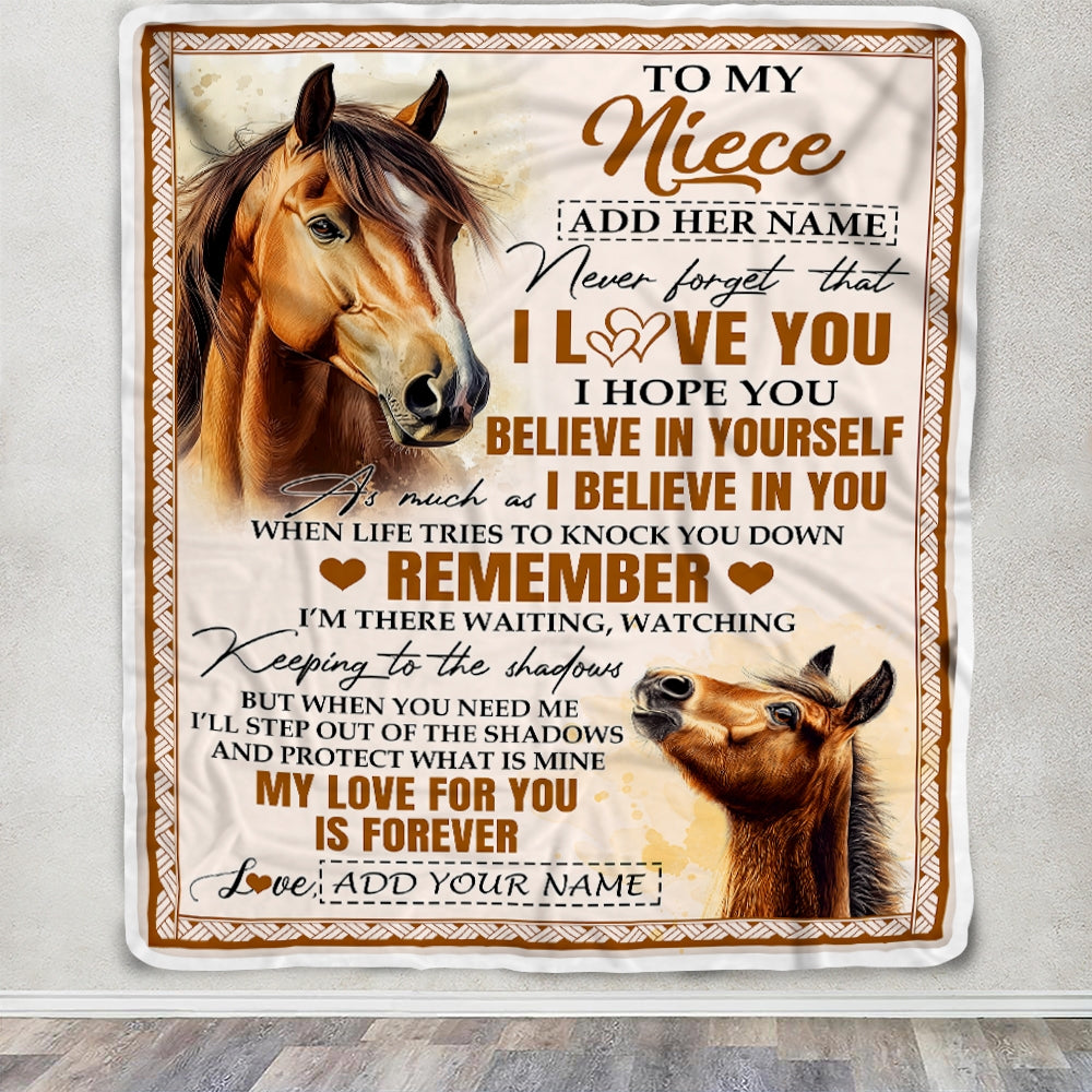 Personalized Gifts For Niece Blanket From Aunt Uncle Horse My Love For You Is Forever Niece Birthday Gifts Graduation Christmas Custom Fleece Throw Blanket | teecentury