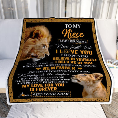 Personalized Gifts For Niece Blanket From Uncle Lion My Love For You Is Forever Niece Birthday Gifts Graduation Christmas Custom Fleece Throw Blanket | teecentury