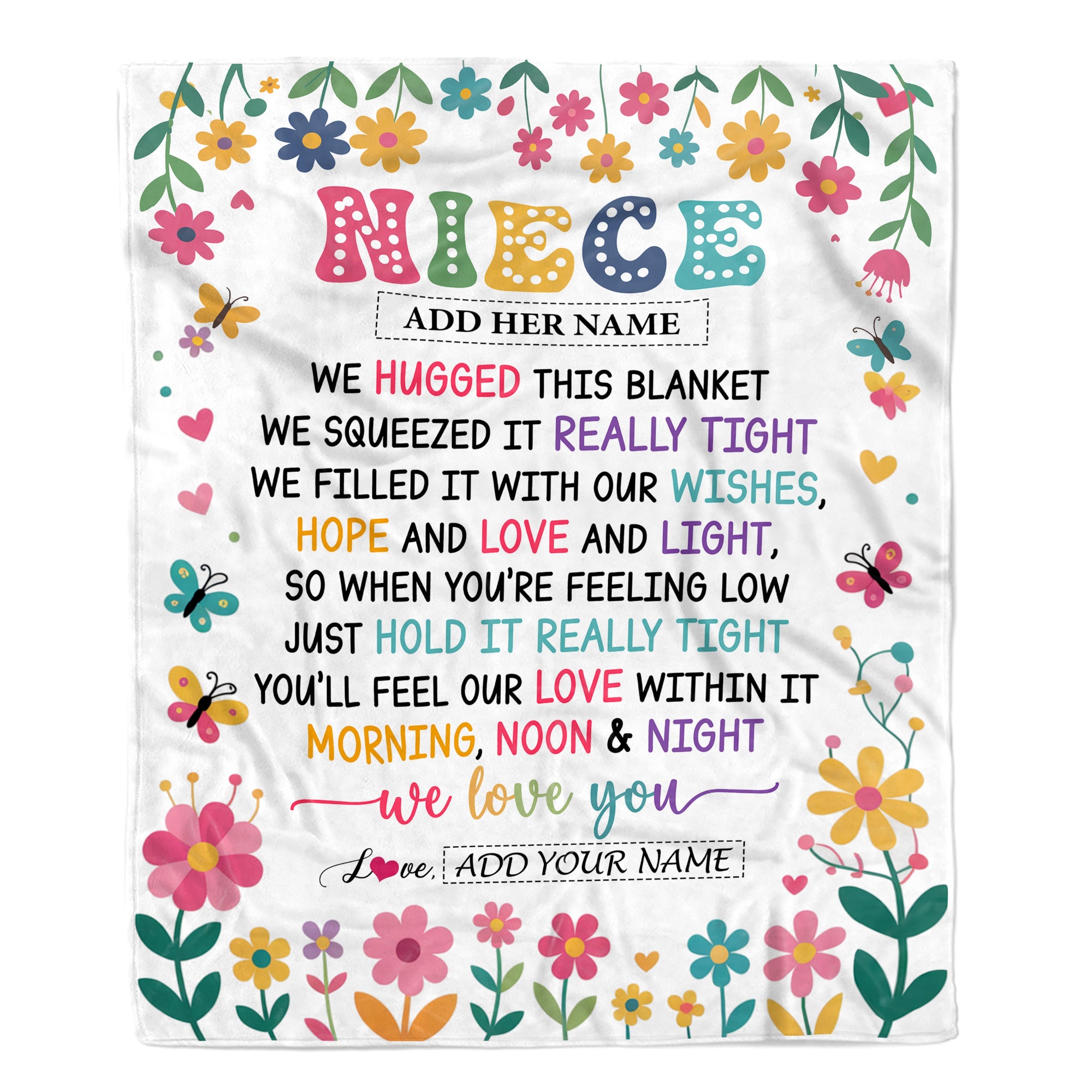 Personalized Gifts For Niece From Aunt Uncle Blanket We Hugged This Blanket Floral Presents Birthday Gift For Niece Gifts Customized Fleece Throw Blanket | teecentury