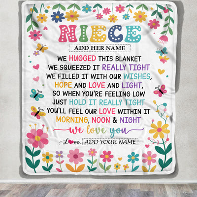 Personalized Gifts For Niece From Aunt Uncle Blanket We Hugged This Blanket Floral Presents Birthday Gift For Niece Gifts Customized Fleece Throw Blanket | teecentury