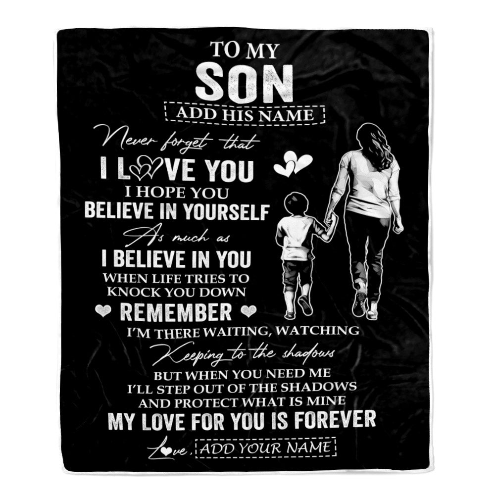 Personalized Gifts For Son Blanket From Mom Mother My Love For You Is Forever Son Birthday Gifts Graduation Christmas Custom Fleece Throw Blanket | teecentury