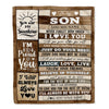 Personalized Gifts For Son From Mom Dad Mother Blanket Wood Love You Fathers Day Son Gifts Birthday Graduation Christmas Customized Fleece Throw Blanket | teecentury