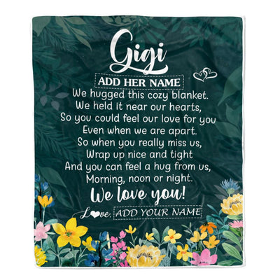 Personalized Gigi Blanket From Granddaughter Grandchildren Floral Green We Love You Gigi Birthday Gifts Mothers Day Christmas Customized Fleece Blanket | teecentury