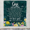 Personalized Gigi Blanket From Granddaughter Grandchildren Floral Green We Love You Gigi Birthday Gifts Mothers Day Christmas Customized Fleece Blanket | teecentury
