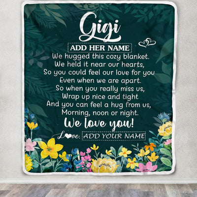 Personalized Gigi Blanket From Granddaughter Grandchildren Floral Green We Love You Gigi Birthday Gifts Mothers Day Christmas Customized Fleece Blanket | teecentury