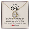 Forever Love Necklace 18K Yellow Gold Finish | Personalized Gigi Necklace From Grandkids Granddaughter Grandson You're Always In My Heart Gigi Birthday Mothers Day Christmas Customized Gift Box Message Card | teecentury