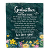 Personalized Godmother Blanket From Niece Nephew Floral Green We Love You Godmother Mothers Day Birthday Gifts Christmas Customized Fleece Blanket | teecentury