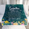 Personalized Godmother Blanket From Niece Nephew Floral Green We Love You Godmother Mothers Day Birthday Gifts Christmas Customized Fleece Blanket | teecentury