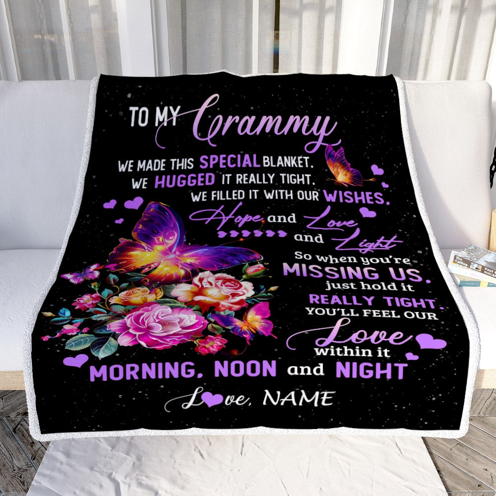 Personalized Grammy Blanket From Grandkids Granddaughter We Made This Special Blanket Flower Grammy Birthday Mothers Day Christmas Customized Fleece Blanket | teecentury