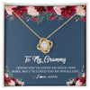 Love Knot Necklace 18K Yellow Gold Finish | Personalized Grammy Necklace From Grandkids Granddaughter Grandson I've Loved You My Whole Life Floral Grammy Birthday Mothers Day Christmas Customized Message Card | teecentury