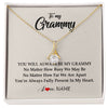 Alluring Beauty Necklace 18K Yellow Gold Finish | Personalized Grammy Necklace From Grandkids Granddaughter Grandson You're Always In My Heart Grammy Birthday Mothers Day Customized Gift Box Message Card | teecentury