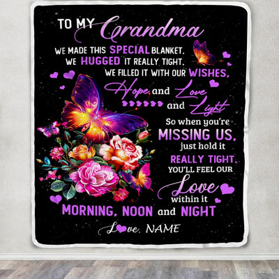 Personalized Grandma Blanket From Grandkids Granddaughter We Made This Special Blanket Flower Grandma Birthday Mothers Day Christmas Customized Fleece Blanket | teecentury