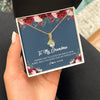Alluring Beauty Necklace 18K Yellow Gold Finish | Personalized Grandma Necklace From Grandkids Granddaughter Grandson I've Loved You My Whole Life Floral Grandma Birthday Mothers Day Christmas Customized Message Card | teecentury